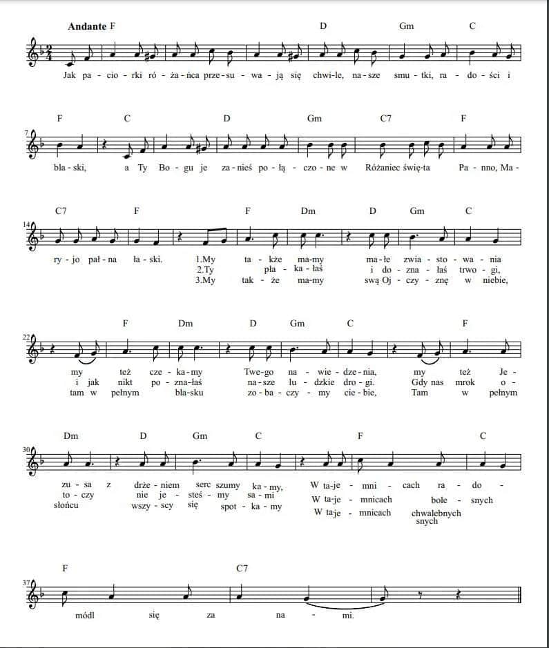 Nuty do Jak paciorki różańca – znajdź idealne wersje na liturgię